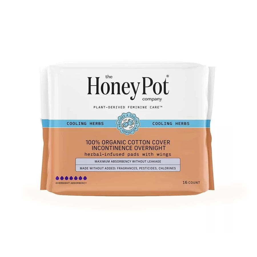 The Honey Pot Cooling Incontinence Overnight Pads 16 count