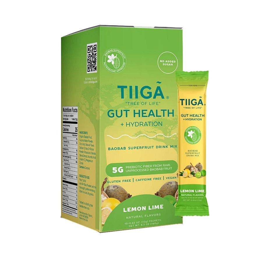 Tiiga Lemon Lime Gut Health + Hydration 15 (0.42 oz.) box