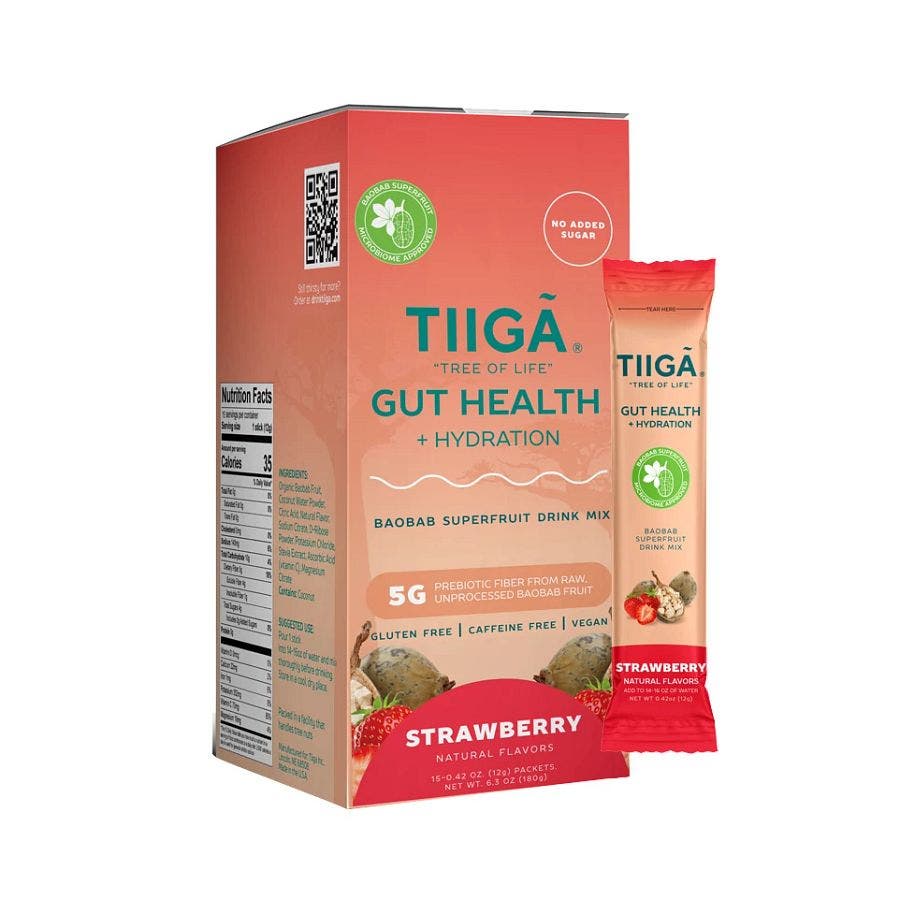 Tiiga Strawberry Gut Health + Hydration 15 (0.42 oz.) box