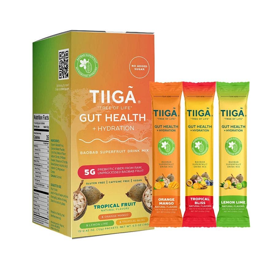 Tiiga Tropical Fruit Variety Gut Health + Hydration 15 (0.42 oz.) box
