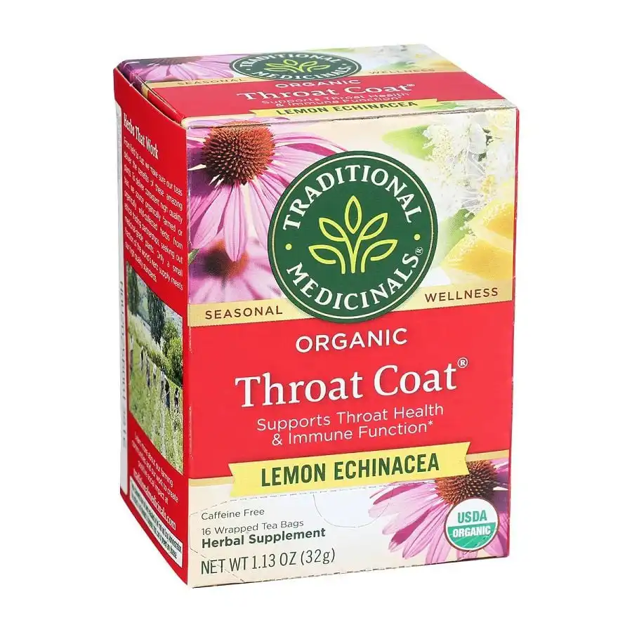 Traditional Medicinals Organic Lemon Echinacea Throat Coat Tea 16 tea bags