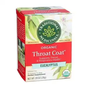 Traditional Medicinals Throat Coat Eucalyptus Tea 16 tea bags
