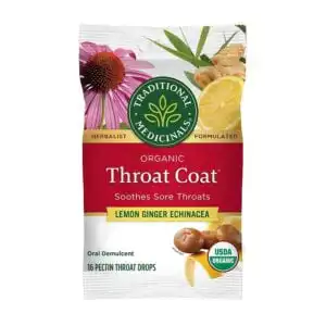 Traditional Medicinals Organic Throat Coat Lemon Ginger Echinacea Lozenges 16 count Traditional Medicinals Organic Throat Coat Lemon Ginger Echinacea Lozenges 16 count