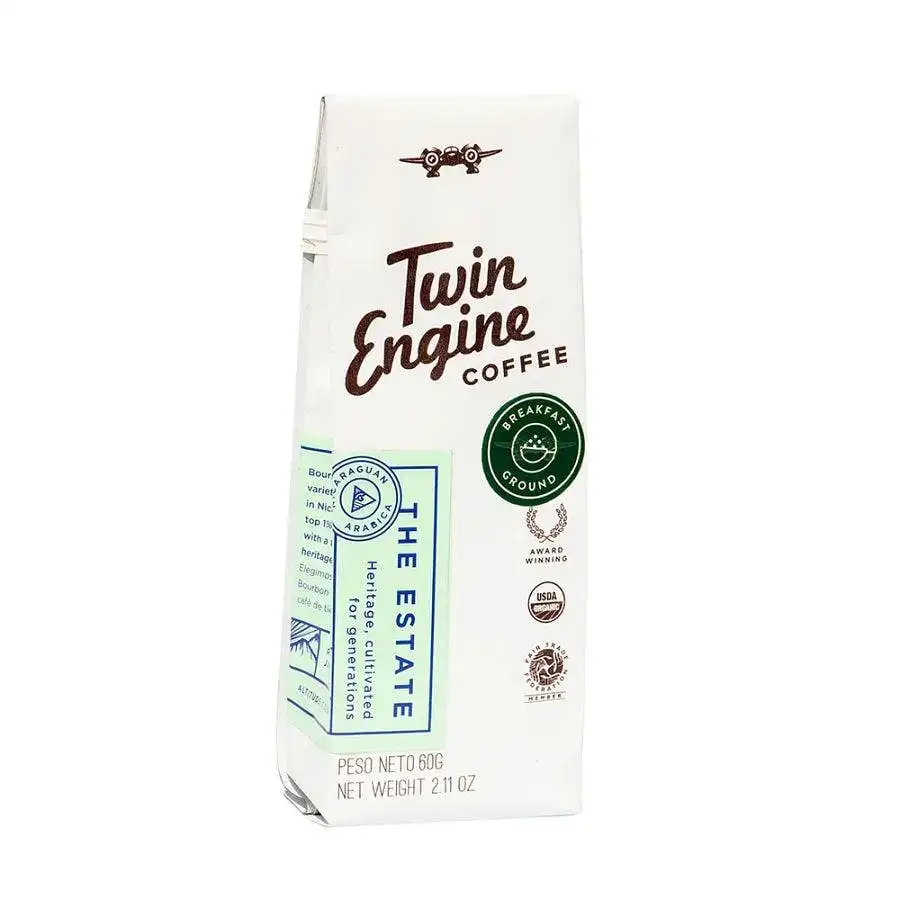 Twin Engine Coffee Estate Breakfast Ground Coffee Traveler 2.11 oz.