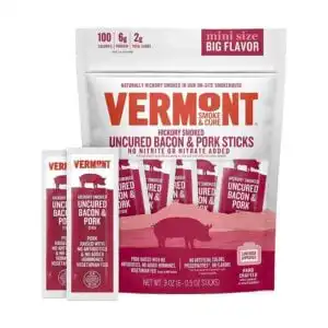 Vermont Smoke & Cure Uncured Bacon Pork Meat Sticks 6 count
