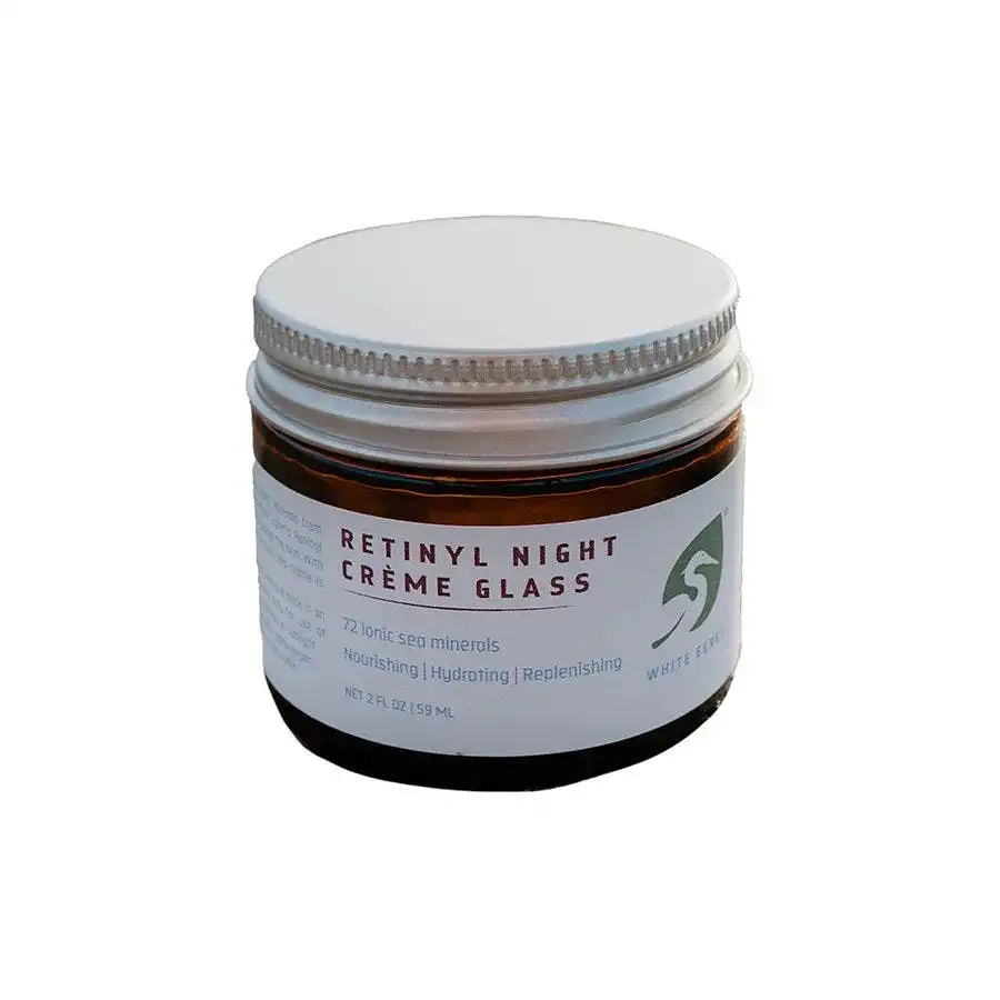 White Egret Retinyl Night Creme 2 oz. Glass Jar
