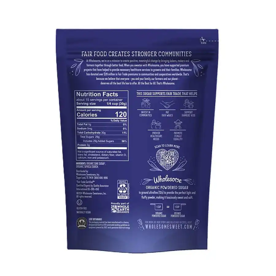Wholesome Sweeteners Organic Powdered Sugar 16 oz. - Image 2