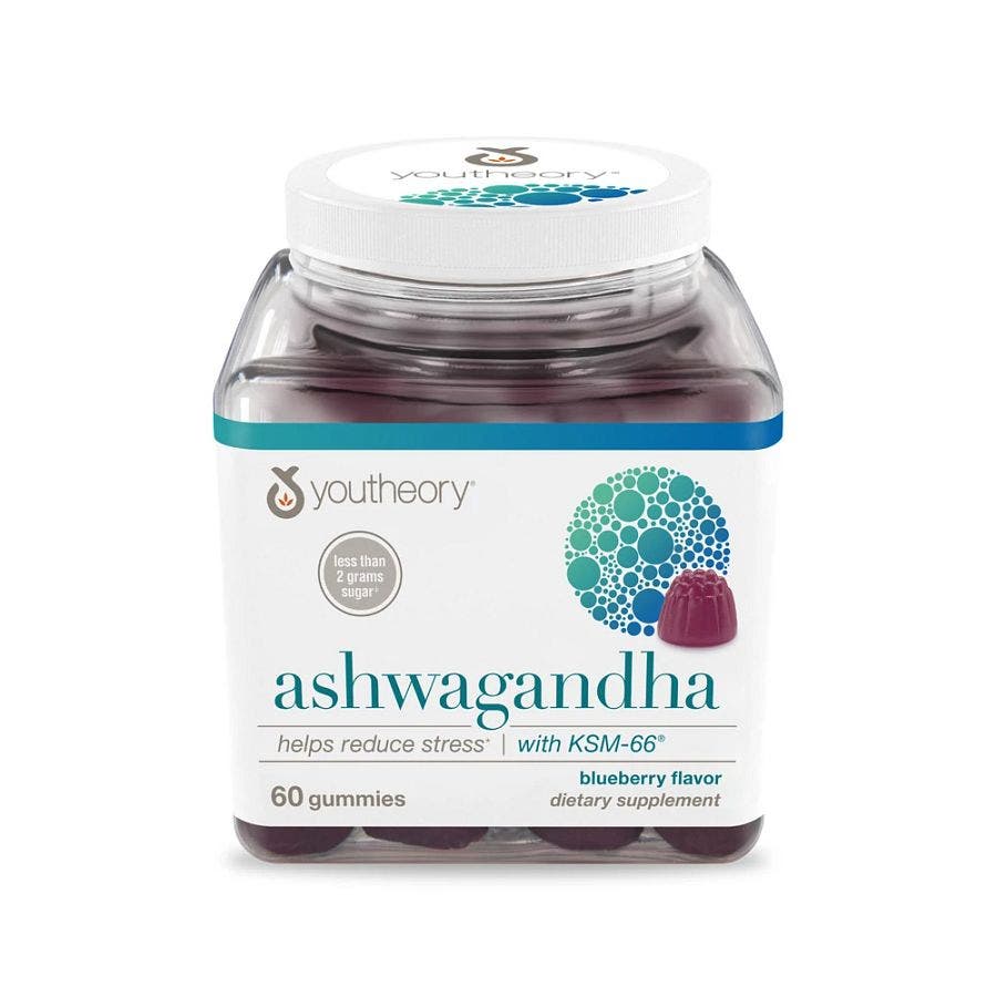 Youtheory Ashwagandha Zero Sugar Blueberry Gummies 60 count
