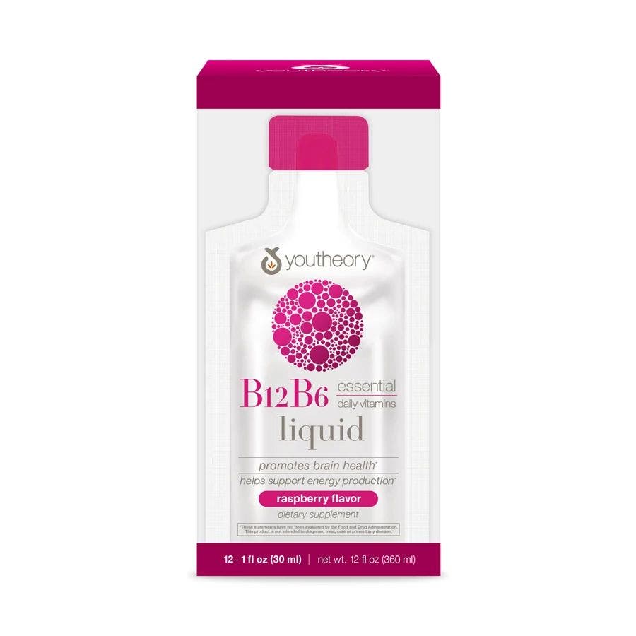 Youtheory B12B6 Liquid Raspberry 12 (1 fl. oz) packets