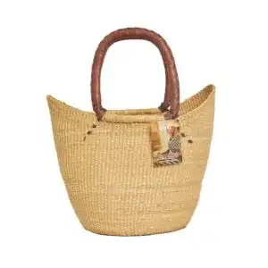 Ayeya Natural Handwoven Winged Grass Basket 17″ x 9″ x 14″