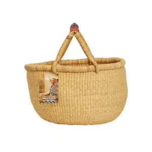 Ayeya Natural Handwoven Market Style Grass Basket 15″ x 9″ x 14″ Ayeya Natural Handwoven Market Style Grass Basket 15″ x 9″ x 14″