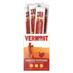 Vermont Smoke & Cure Uncured Pepperoni Turkey Sticks 24 (1 oz.) sticks per box