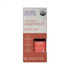 Aura Cacia Organic Grapefruit Essential Oil, Boxed 0.25 fl. oz.