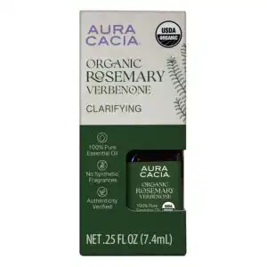 Aura Cacia Organic Rosemary Verbenone Essential Oil, Boxed 0.25 fl. oz.