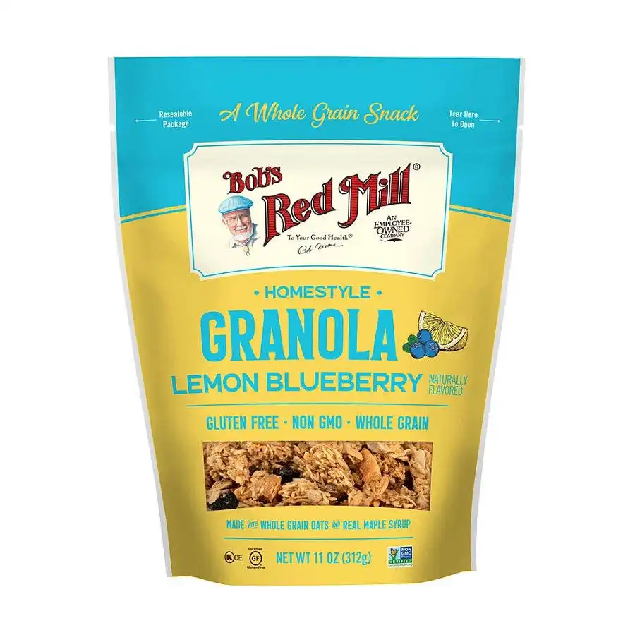 Bob's Red Mill Homestyle Granola – Lemon Blueberry 11oz. Resealable Bag