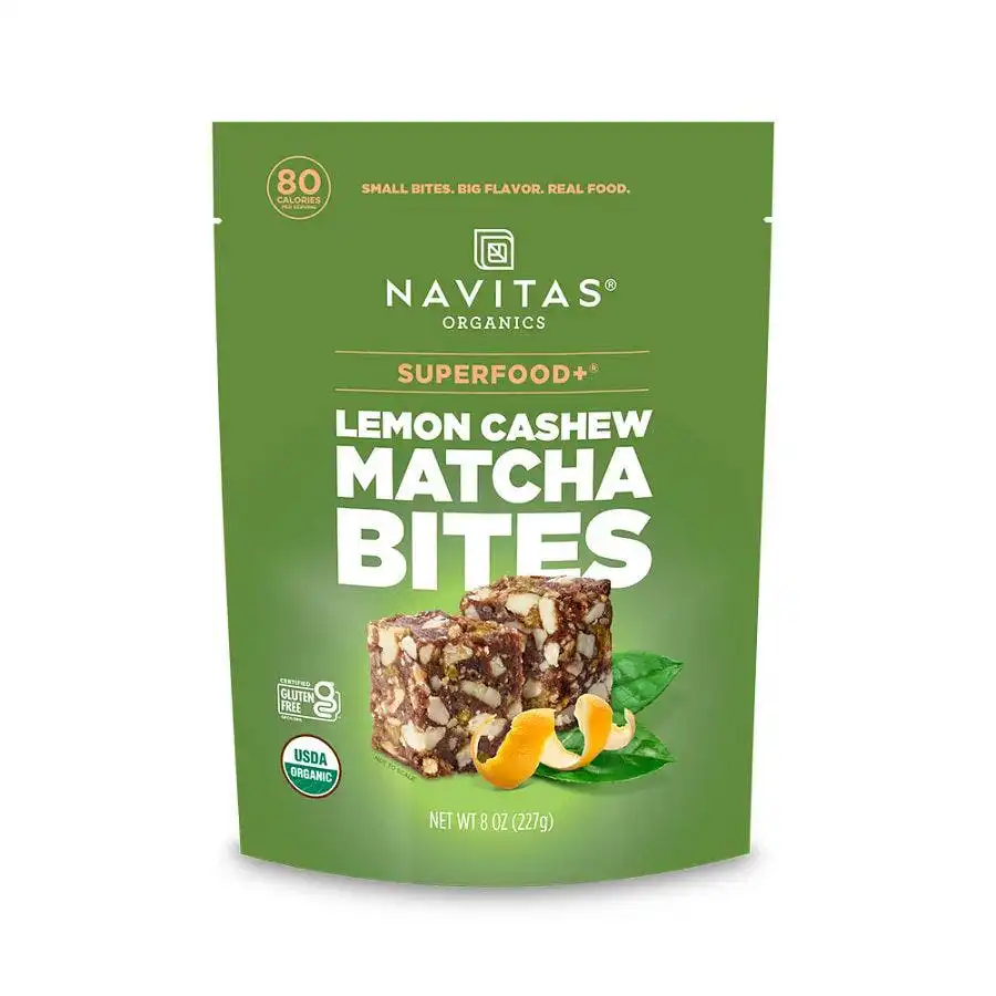 Navitas Organics Superfood+ Lemon Cashew Matcha Bites 8oz. Bag