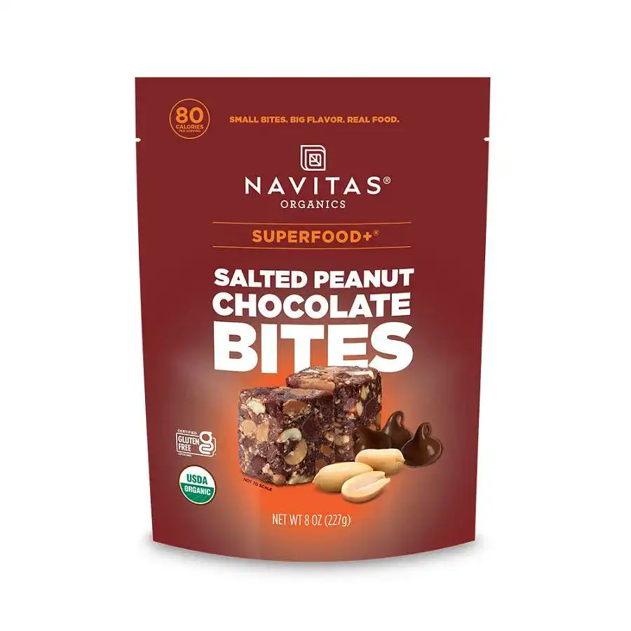 Navitas Organics Superfood+ Salted Peanut Chocolate Bites 8oz. Bag