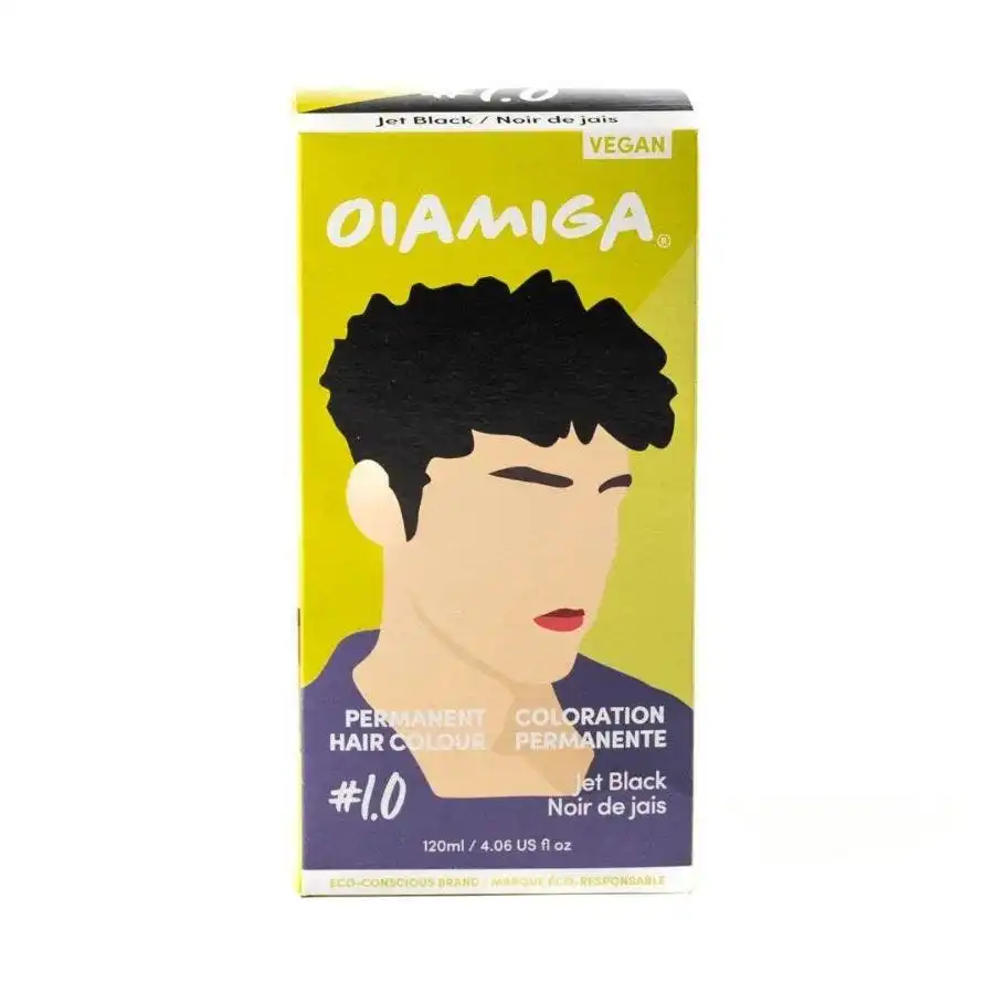 Oiamiga Jet Black Permanent Vegan Hair Dyes 4.06 oz.