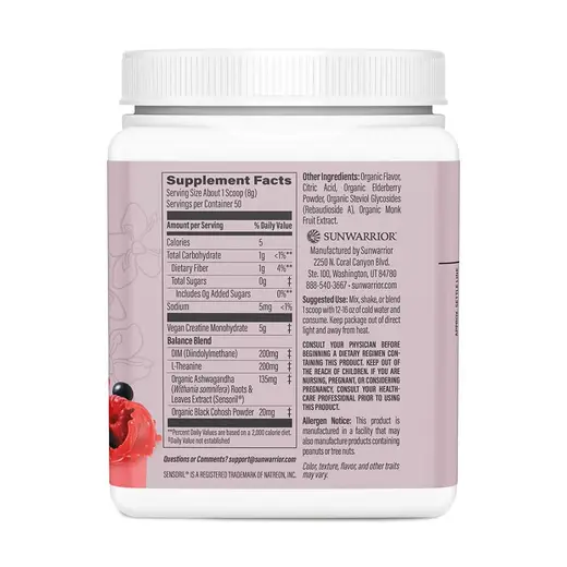 Sunwarrior Raspberry Elderberry Creatine for Her 12.35 oz. - Image 4