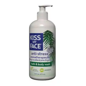 Kiss My Face Anti-Stress Shower Gel – Ginseng & Woodland Pine 16 fl.oz.