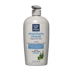 Kiss My Face 4-in-1 Moisture Shave – Fragrance-Free 11 fl.oz. Pump Bottle