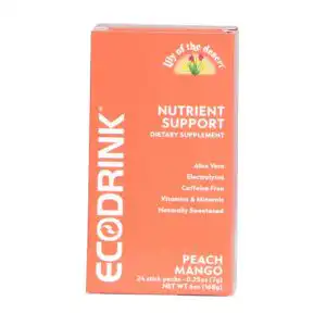 Lily of the Desert EcoDrink Naturals โ Peach Mango (Multivitamin Drink Mix) 24 Sticks Pack Lily of the Desert EcoDrink Naturals โ Peach Mango (Multivitamin Drink Mix) 24 Sticks Pack