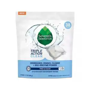 Seventh Generation Triple Action Dishwasher Detergent Packs – Free & Clear 38 count