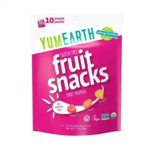 YumEarth Organic Tropical Fruit Snacks Bag 10 (0.7 oz.) packs
