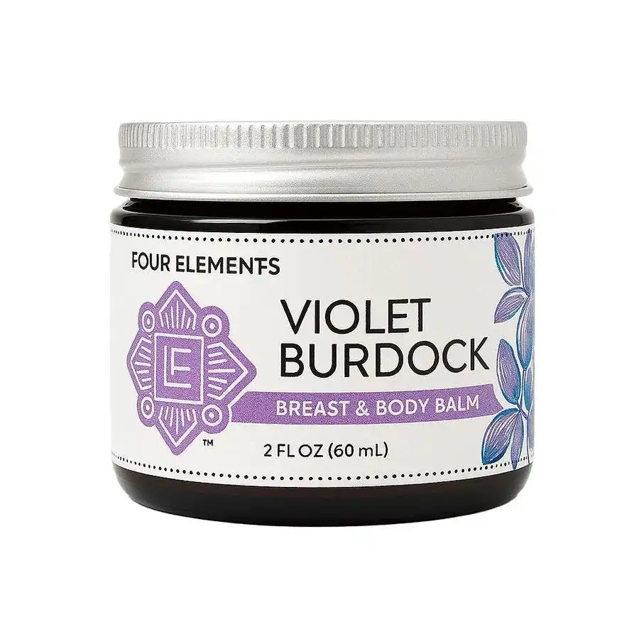 Four Elements Herbals Violet Burdock Breast & Body Balm 2 oz.