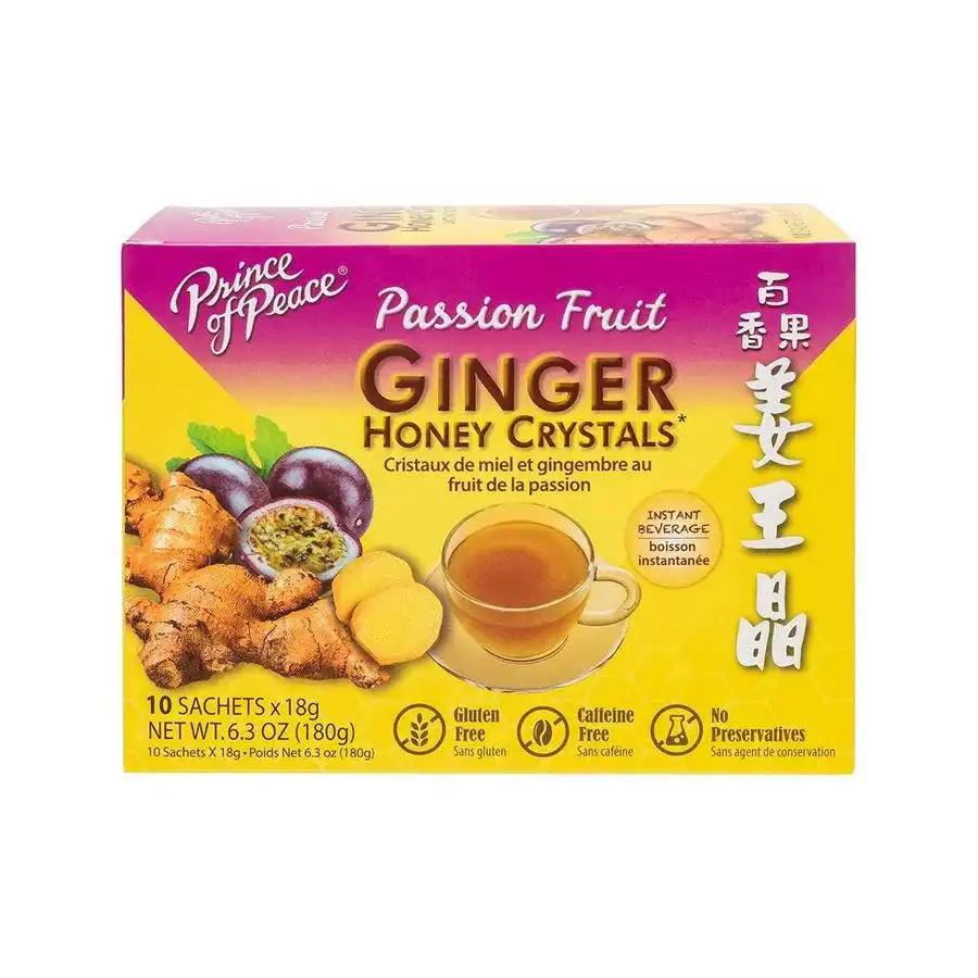 Prince of Peace Passion Fruit Ginger Honey Crystals 10 sachets