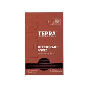 Terra Green Tea Deodorant Natural Bamboo Wipes 30 Sachets