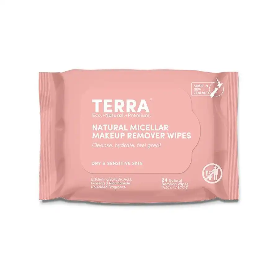 Terra Dry & Sensitive Skin Micellar Makeup Remover Wipes 24 count