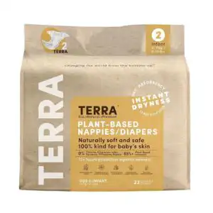 Terra Size 2 Infant Plant-Based Diapers 22 count