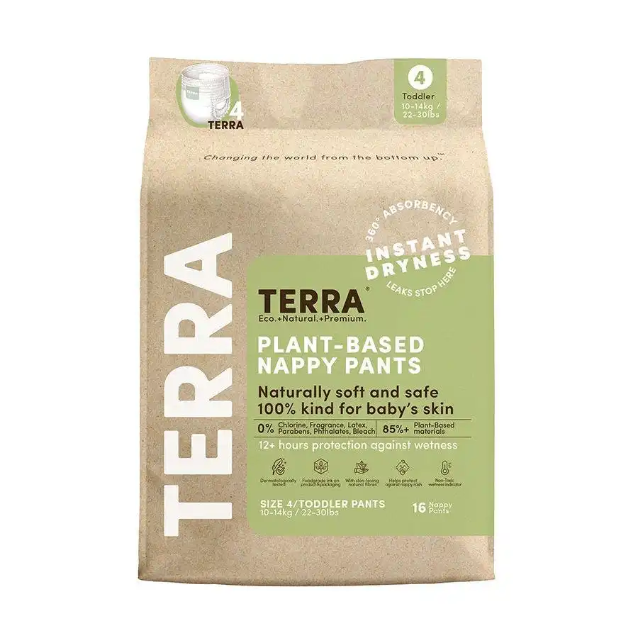 Terra Size 4 Toddler Plant-Based Training Pants 16 count
