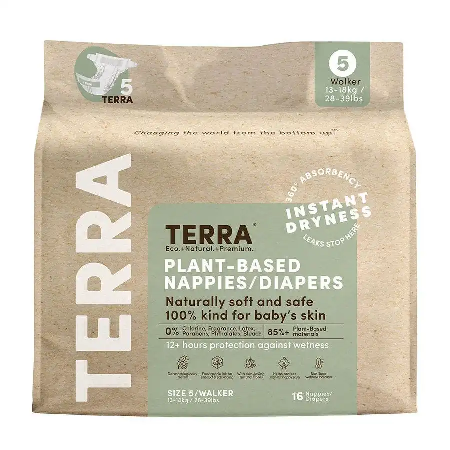 Terra Size 5 Walker Plant-Based Diapers 16 count