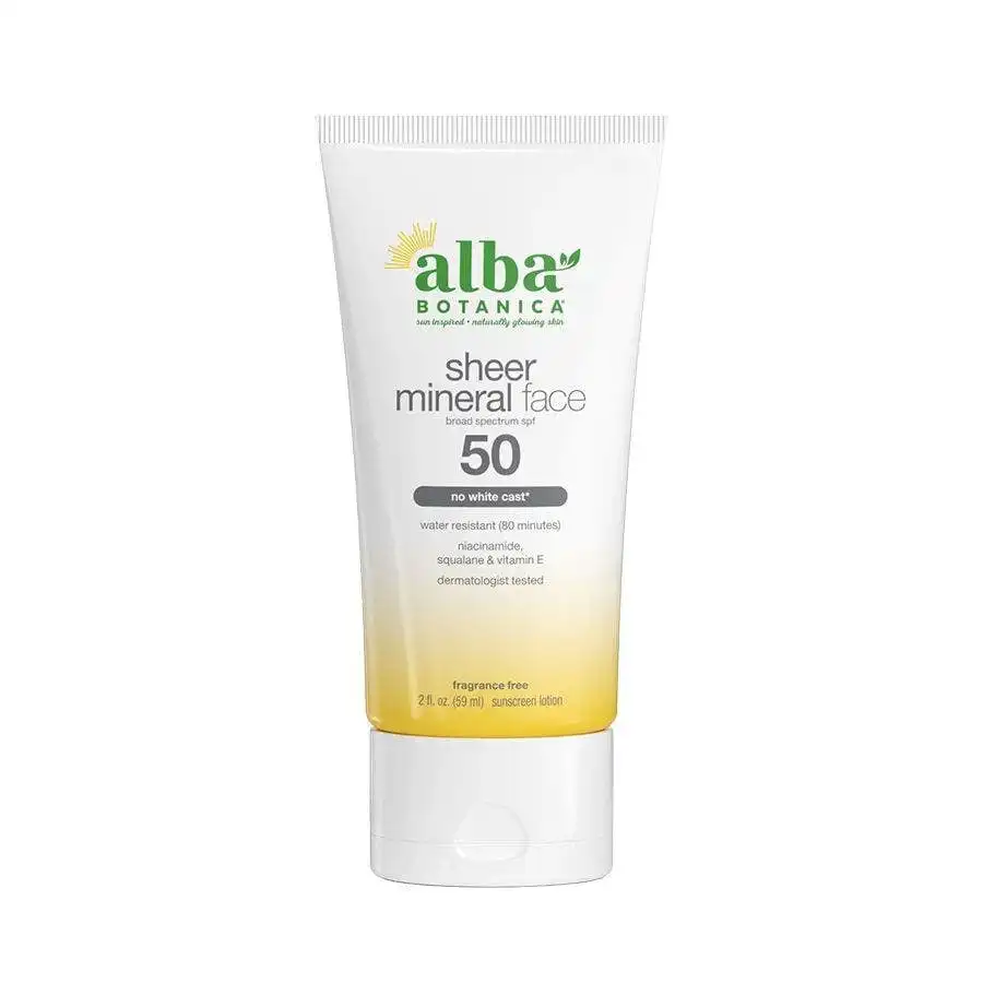 Alba Botanica Sheer Mineral (SPF 50) Sunscreen Face Lotion 2 oz. Alba Botanica Sheer Mineral (SPF 50) Sunscreen Face Lotion 2 oz.