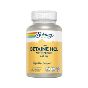Solaray Vegan Betaine HCL with Pepsin 650 mg 90 VegCaps