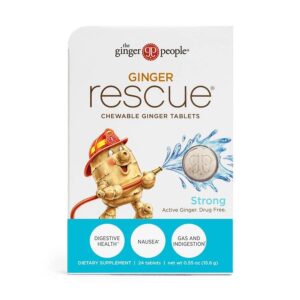 The Ginger People Ginger Rescue Chewable Strong Ginger Tablets 24 count