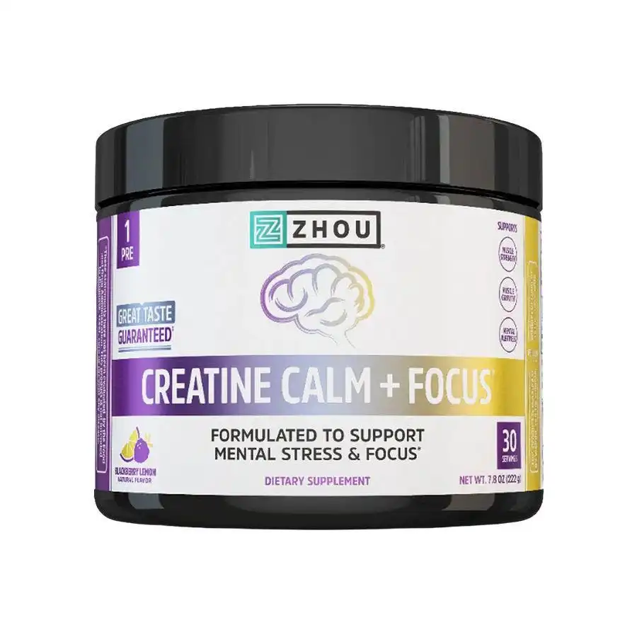 Zhou Blackberry Lemon Creatine Calm + Focus Powder 7.8 oz. Zhou Blackberry Lemon Creatine Calm + Focus Powder 7.8 oz.