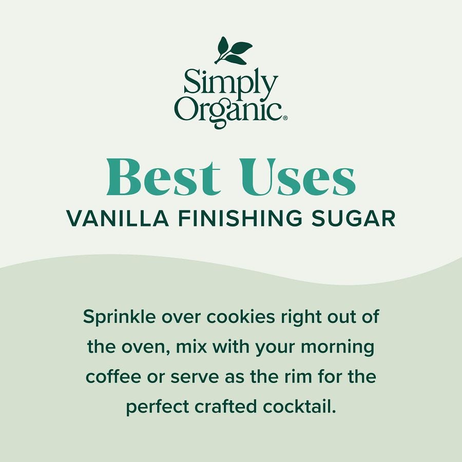 Simply Organic Vanilla Finishing Sugar 3.88 oz. - Image 6