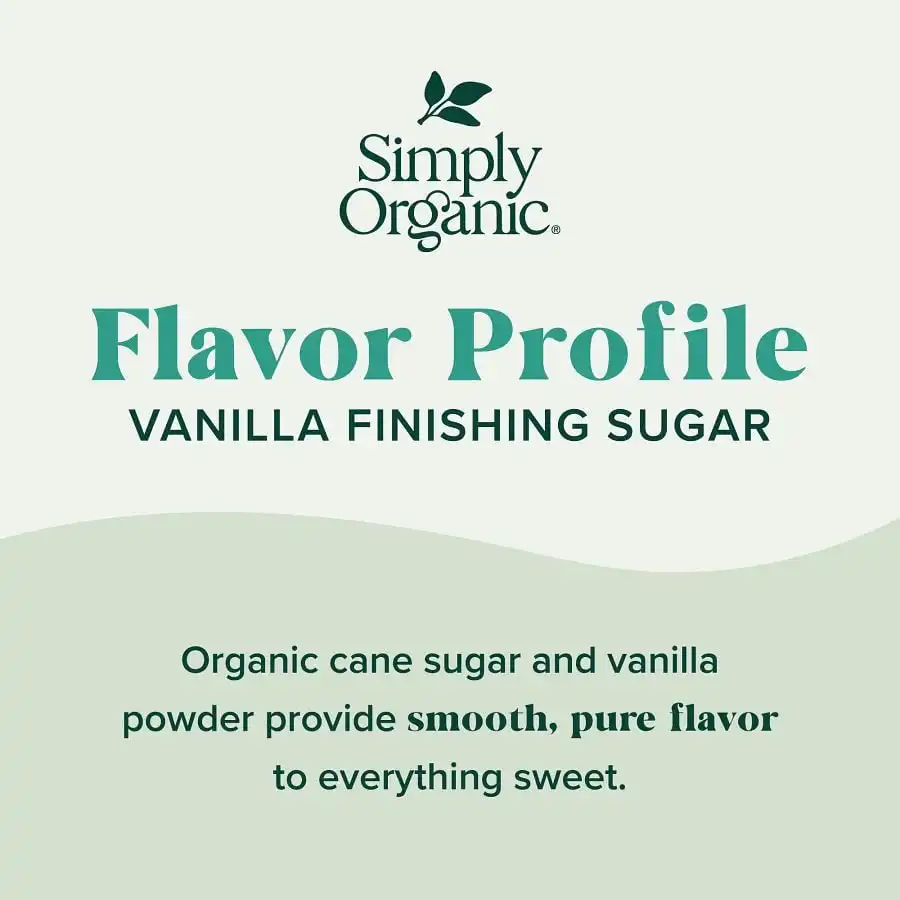 Simply Organic Vanilla Finishing Sugar 3.88 oz. - Image 2