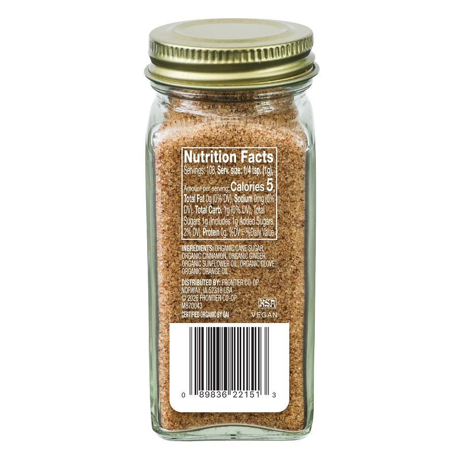 Simply Organic Gingerbread Orange Finishing Sugar 3.81 oz. - Image 2