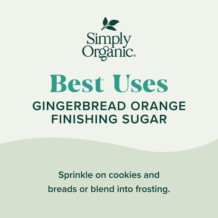 Simply Organic Gingerbread Orange Finishing Sugar 3.81 oz. - Image 7