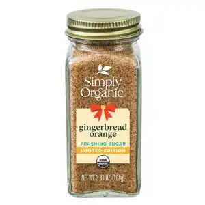 Simply Organic Gingerbread Orange Finishing Sugar 3.81 oz.