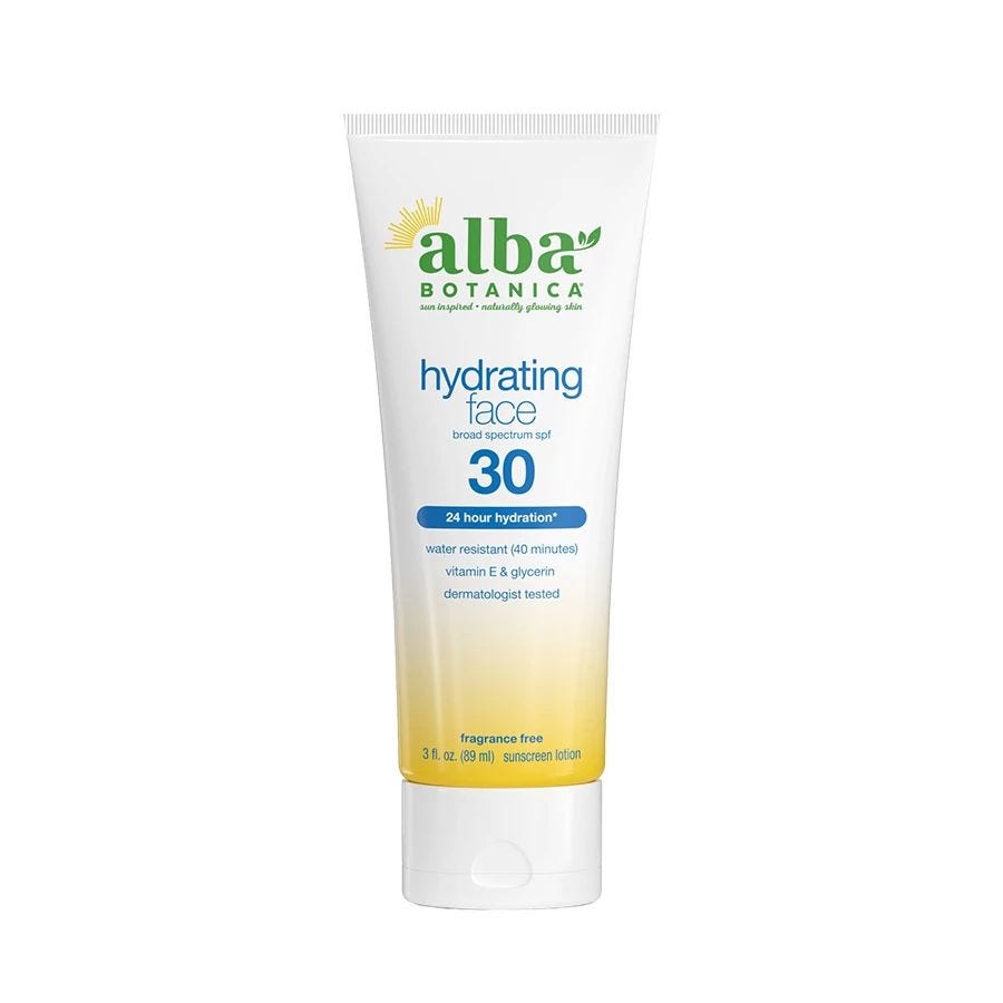 Alba Botanica Hydrating (SPF 30) Sunscreen Face Lotion 3 oz.