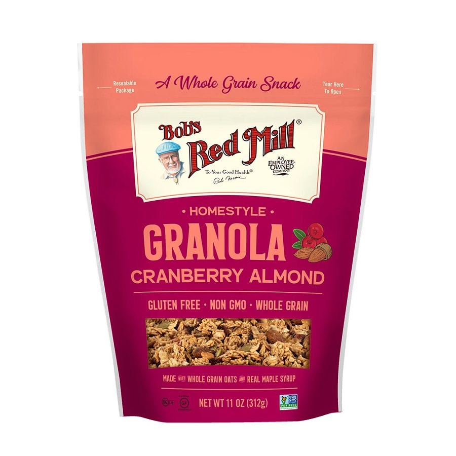 Bob's Red Mill Homestyle Granola – Cranberry Almond 11oz. Resealable Bag