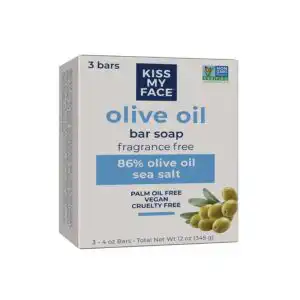 Kiss My Face Olive Oil Fragrance Free Bar Soap 3 (4 oz.) bars