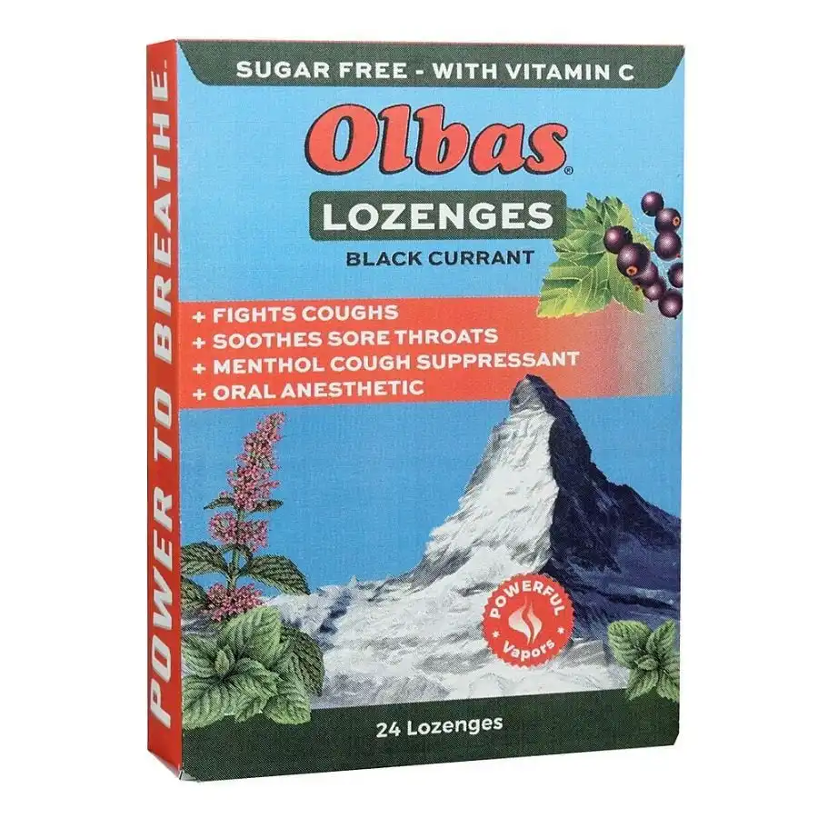 Olbas Sugar-Free Black Currant Lozenges 24 count Olbas Sugar-Free Black Currant Lozenges 24 count