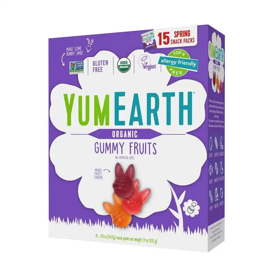 YumEarth Organic Easter Gummy Fruits 15 (0.5 oz.) packs
