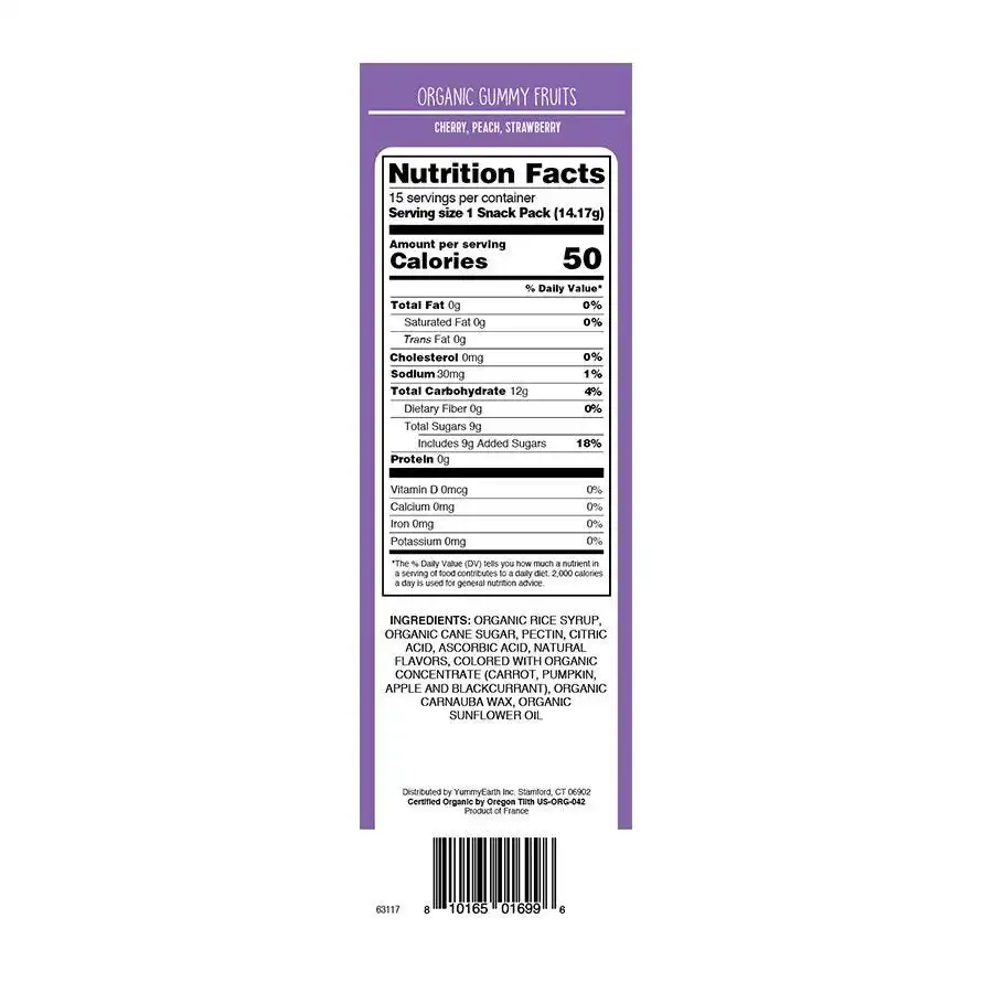 YumEarth Organic Easter Gummy Fruits 15 (0.5 oz.) packs - Image 2